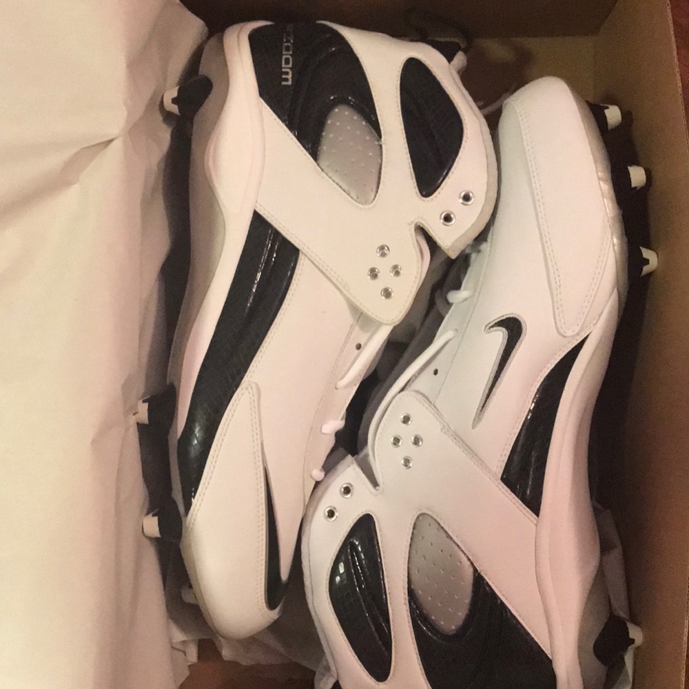 New in box Nike AIR ZOOM BLADE PRO D football cleats white black mens 315776 101